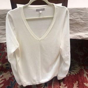 Cream sweater with sheer arms- banana republic